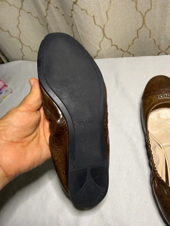 Prada Brown Leather Ballet Flats - Elastic Topline - Picture 4 of 10